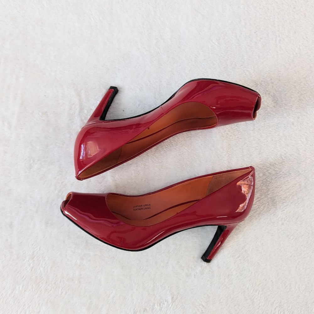 Via Spiga Frankie Red Peep Toe Heels Size 5.5M